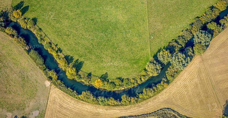 Aerial photograph, Lippe floodplains, River Lippe, Niederbauer, Lippetal, Soest district, North Rhine-Westphalia, Germany