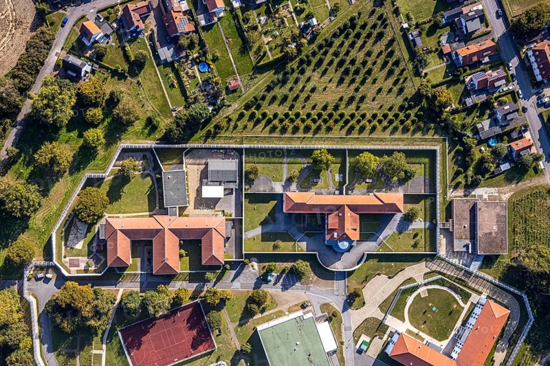 Aerial view, LWL Centre for Forensic Psychiatry Lippstadt, Eickelborn, Lippstadt, Soest district, North Rhine-Westphalia, Germany, Treatment of offenders due to mental illness, DE, Eickelbornstraße, Europe, Specialist clinic, Healthcare, Clinic, clinic grounds, Kreis-Soest-Buch, KreisSoestBuch, aerial view, aerial photography, aerial photography, forensic clinic, medical facility, medical help, overview, bird's-eye view, forensic clinic, overview, medical care