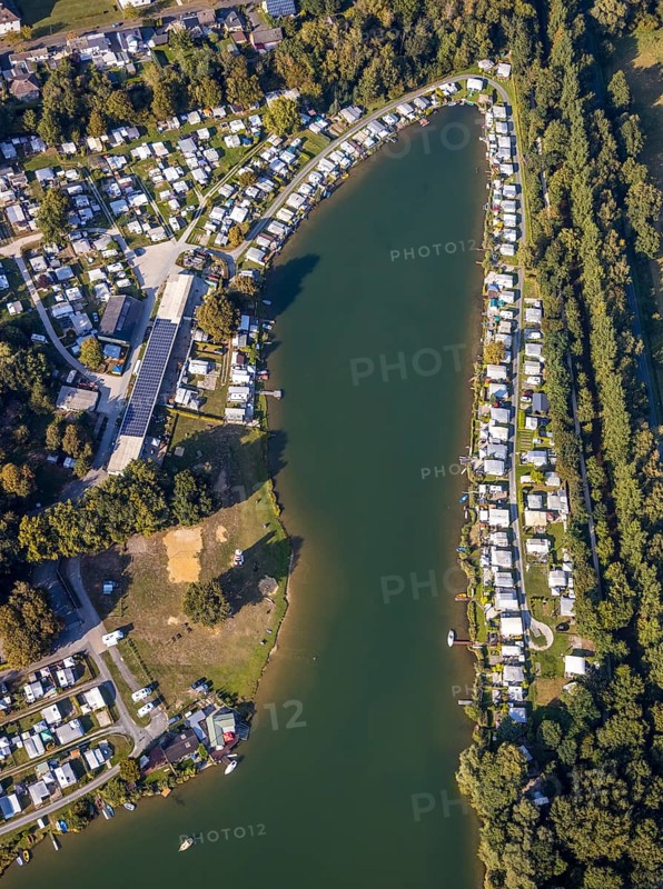 Aerial view, Camping Margaretensee, Lippstadt, Kreis Soest, North Rhine-Westphalia, Germany, camping, camping site, camping houses, camping mobile, camping site, DE, Europe, leisure, hobby, Kreis-Soest-Buch, KreisSoestBuch, aerial view, aerial photography, aerial photography, lake, overview, bird's-eye view, motorhome, caravan, birds-eyes view, overview