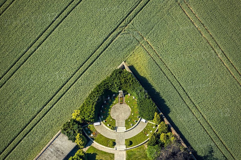 Aerial view, monastery garden, St. Clare Capuchin Monastery, Senden, Münsterland, North Rhine-Westphalia, Germany, Clarissen monastery, DE, Europe, shapes and colours, Franciscan order, house of pastoral care, Clarissen monastery, monastery, aerial photograph, aerial photography, aerial photography, overview, bird's-eye view, birds-eyes view, overview