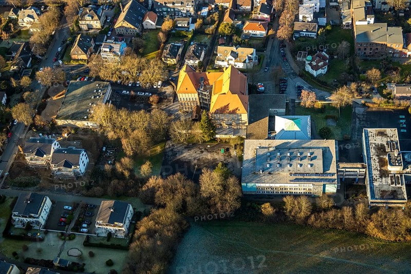 Aerial photo, Märkisches Gymnasium Schwelm, Präsidentenstraße, Schwelm, Ruhr area, North Rhine-Westphalia, Germany, education, educational institution, DE, Europe, grammar school, teaching institute, aerial photo, aerial photography, aerial photography, school, overview, bird's eye view, birds-eyes view, overview