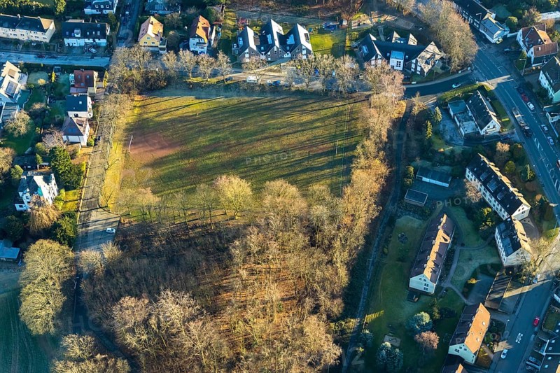 Aerial view, sports field Wilhelmshöhe, Grothestraße, Schwelm, Ruhr area, North Rhine-Westphalia, Germany, DE, Europe, football field, aerial view, aerial photography, aerial photography, sports, sports field, sports facility, overview, bird's-eye view, overview