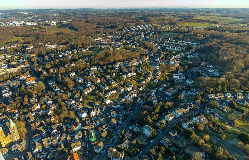 Aerial view, city centre view, old town, residential area, Schwelm, Ruhr area, North Rhine-Westphalia, Germany, DE, Europe, property tax, hilly landscape, real estate, Kölner Straße, aerial view, aerial photography, aerial photography, overview, bird's eye view, forest area, Windmühlenstraße, living and life, residential buildings, quality of life, birds-eyes view, overview