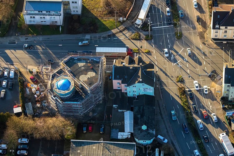 Aerial view, Mosque Deutsch-Türkischer-Verein, Hattinger Straße, Eisenwerkstraße, Schwelm, Ruhr area, North Rhine-Westphalia, Germany, DE, Europe, aerial view, aerial photography, aerial photography, mosque, overview, bird's-eye view, overview