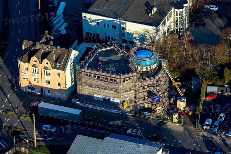 Aerial view, Mosque Deutsch-Türkischer-Verein, Hattinger Straße, Eisenwerkstraße, Schwelm, Ruhr area, North Rhine-Westphalia, Germany, DE, Europe, aerial view, aerial photography, aerial photography, mosque, overview, bird's-eye view, overview