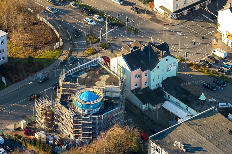 Aerial view, Mosque Deutsch-Türkischer-Verein, Hattinger Straße, Eisenwerkstraße, Schwelm, Ruhr area, North Rhine-Westphalia, Germany, DE, Europe, aerial view, aerial photography, aerial photography, mosque, overview, bird's-eye view, overview