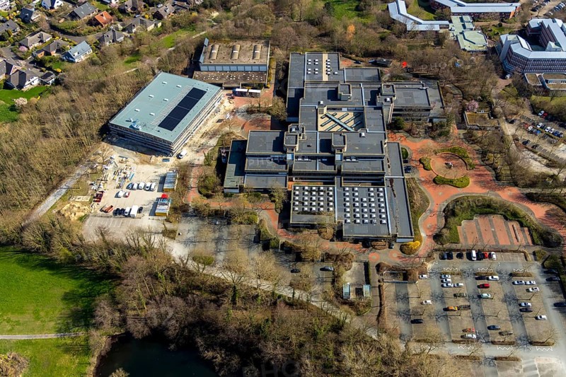 Aerial view, Börde-Berufskolleg, construction site, new sports hall, Soest, Soester Börde, North Rhine-Westphalia, Germany, construction work, construction area, building site, building plots, construction measure, construction project, construction site, education, educational institution, DE, Europe, capacity requirements, college, teaching institute, aerial view, aerial photography, aerial photography, new building, school, sports facilities, sports field, sports facility, overview, bird's-eye view, bird's-eye view, overview