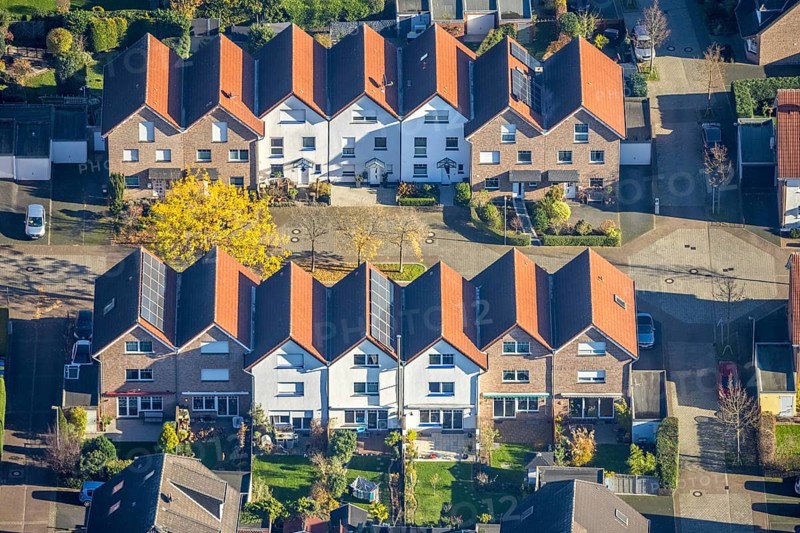 Aerial view, Rheinkamp-Meerbeck, Mörs, Ruhr area, North Rhine-Westphalia, Germany, DE, Europe, aerial photography, aerial photography, overview, bird's-eye view, overview