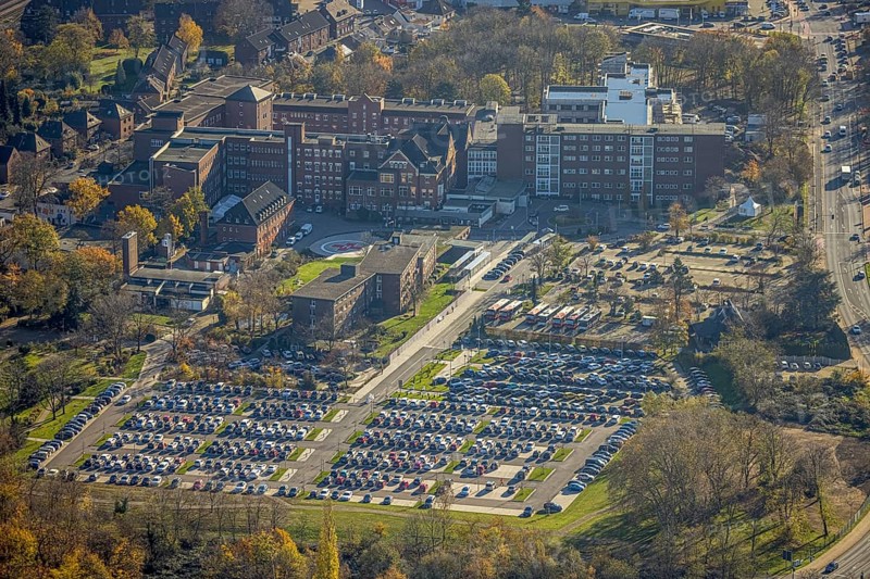 Aerial view, Bethanien Mörs Hospital Foundation, Mörs, Mörs, Ruhr area, North Rhine-Westphalia, Germany