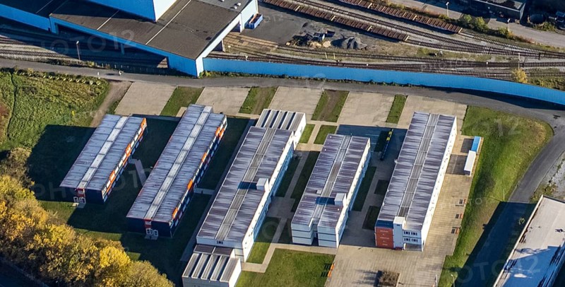 Aerial photography, HSPV North Rhine-Westphalia, North Rhine-Westphalia College of Police and Public Administration, Styrum, Mülheim an der Ruhr, Ruhr area, North Rhine-Westphalia, Germany, education, DE, Europe, commercial area, college, aerial photography, aerial photography, aerial photography, police, police station, study, overview, bird's-eye view, overview