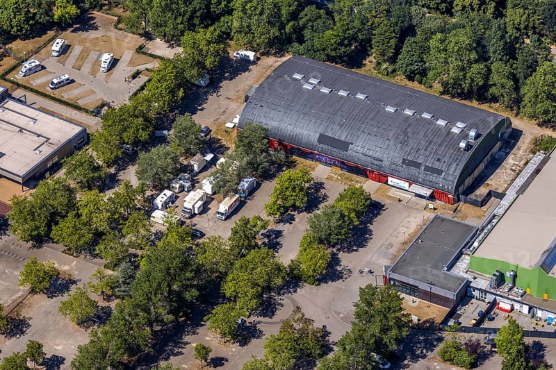 Aerial photo, ENNI event hall, car parks, Vinn, Mörs, Ruhr area, North Rhine-Westphalia, Germany, DE, Europe, birds-eyes, view, aerial photography, aerial photography, overview, bird's eye view, event hall, venue, events