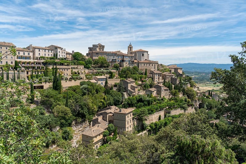 Scenery around Gordes, a comune in the Provence region of southern France at summer time