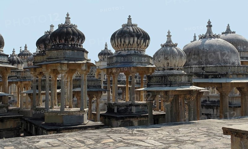 Scenery at the Ahar Cenotaphs located in Ahar near Udaipur in India