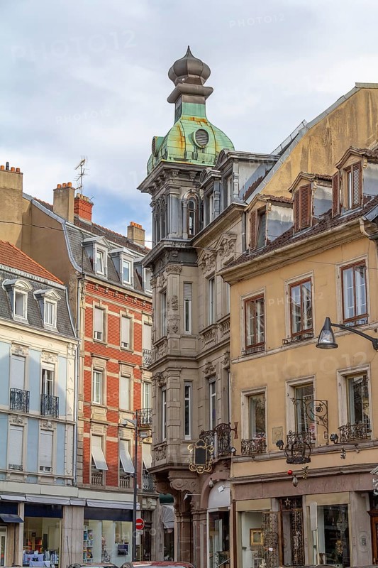 Street view of Mulhouse, a city in the Alsace region in France