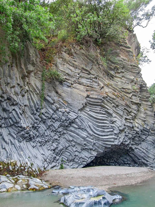 Scenery at the Alcantara Gorges in Sicily, Italy