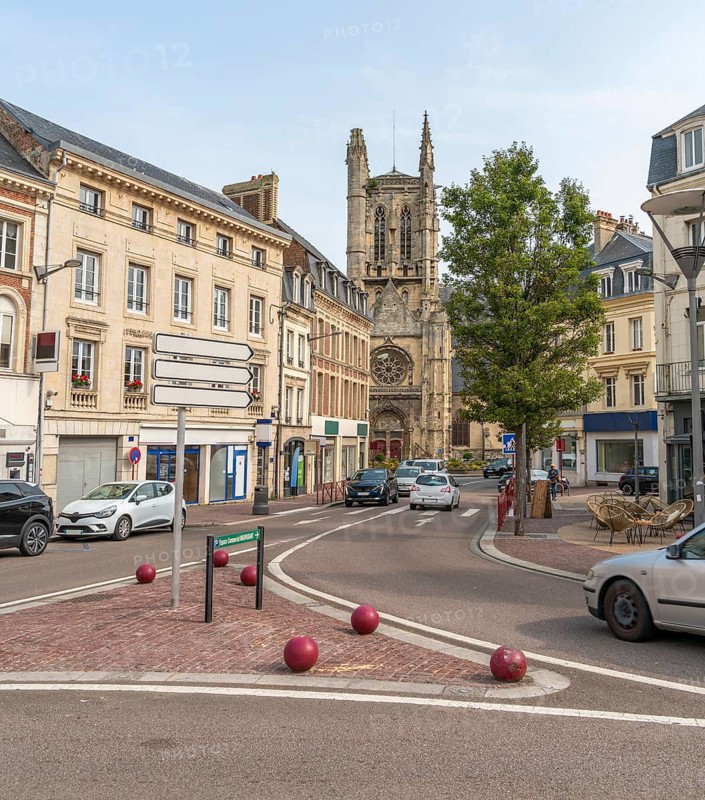 City view of Fecamp, a commune in the Seine-Maritime department in the Normandy Region of France