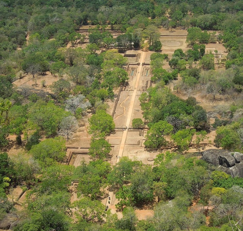 Sunny high angle view around Sigiriya, a ancient palace located in the central Matale district in Sri Lanka