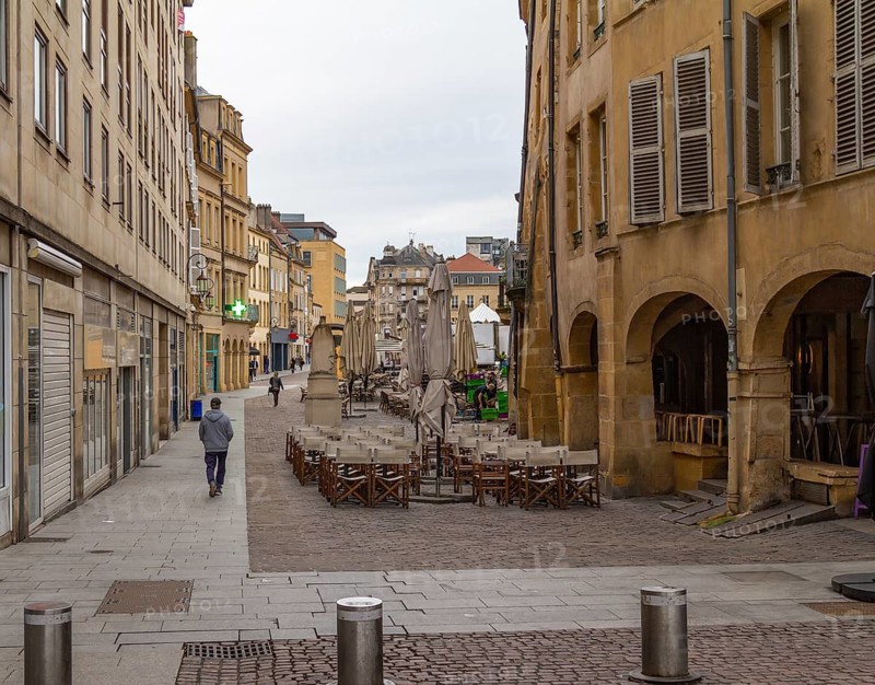 Impression around Place Saint-Louis in Metz, the capital city in the Lorraine region of France