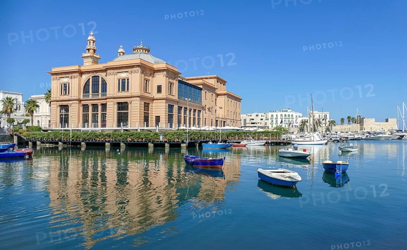 Scenery around the Teatro Margherita in Bari, the capital city of the Apulia region in Southern Italy