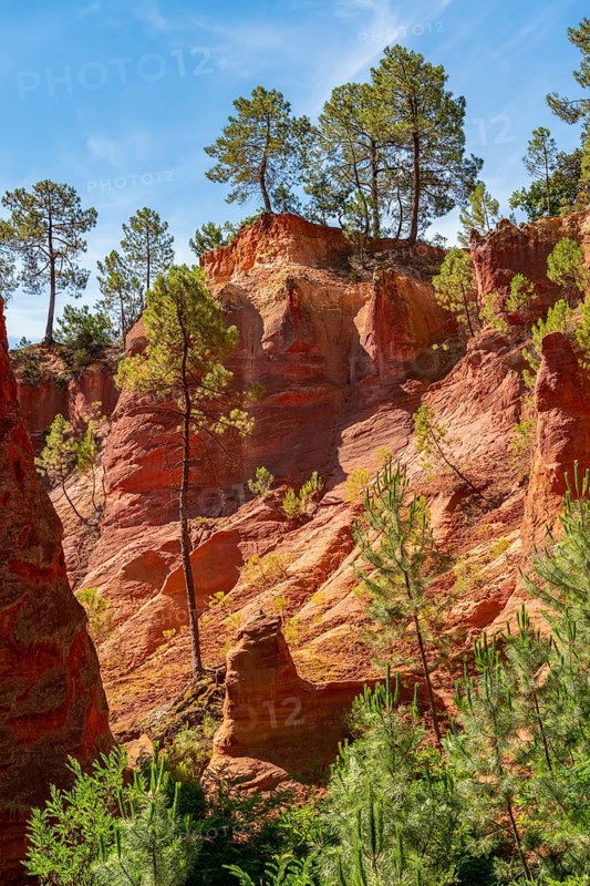 Impression around the Ochre Path near Roussillon, a commune in the Vaucluse department of the Provence region in southern France