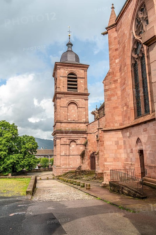 Saint-Die Cathedral in Saint-Die-des-Vosges, a commune in the Vosges department, Grand Est, northeastern France
