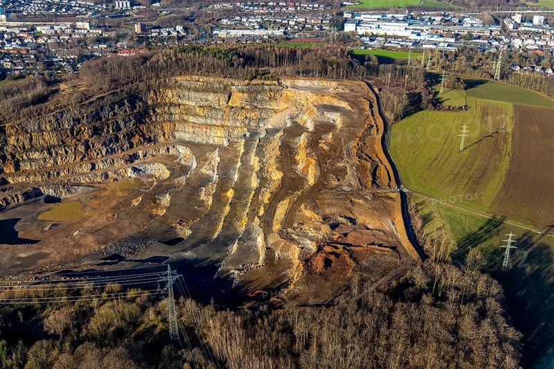 Aerial view, Steltenberg landscape conservation area, Hohenlimburg quarry, Hagen, Ruhr area, North Rhine-Westphalia, Germany, DE, Europe, landscape conservation area, aerial view, aerial photography, aerial photography, nature conservation, nature reserve, quarry, opencast mining, overview, bird's-eye view, overview