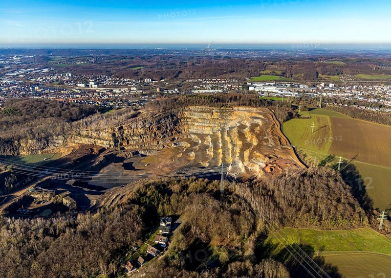 Aerial view, Steltenberg landscape conservation area, Hohenlimburg quarry, Hagen, Ruhr area, North Rhine-Westphalia, Germany, DE, Europe, landscape conservation area, aerial view, aerial photography, aerial photography, nature conservation, nature reserve, quarry, opencast mining, overview, bird's-eye view, overview