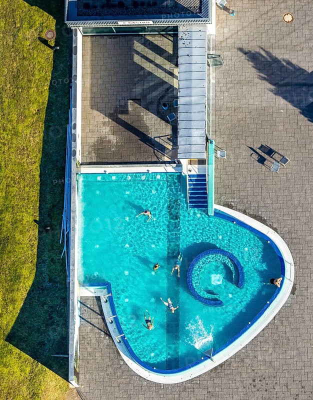 Aerial view, Westfalenbad, outdoor pool, Stadionstraße, Altenhagen, Hagen, Ruhr area, North Rhine-Westphalia, Germany, bathing establishment, bathing resort, DE, Europe, outdoor pool, open-air pool, leisure, leisure pool, leisure activities, aerial view, aerial photography, aerial photography, swimming pool, swimming pool, overview, bird's-eye view, overview