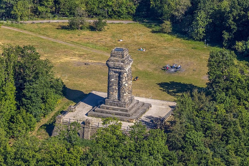 Aerial view, Bismarck Tower, Wehringhausen, Hagen, Ruhr area, North Rhine-Westphalia, Germany, DE, Europe, Goldberg, aerial photograph, aerial photography, aerial photography, Otto von Bismarck, park, sight, overview, bird's-eye view, historical, overview