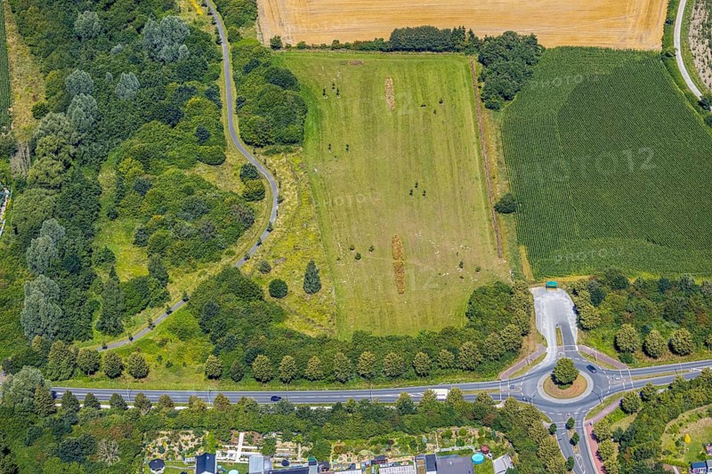 Aerial view, new development area Heimshof-Ost, Hamm, dog meadow, Ruhr area, North Rhine-Westphalia, Germany, DE, Europe, birds-eyes, view, aerial photograph, aerial photography, aerial photography, overview, bird's-eye view, living, flat, houses, residential buildings, housing estate, settlement