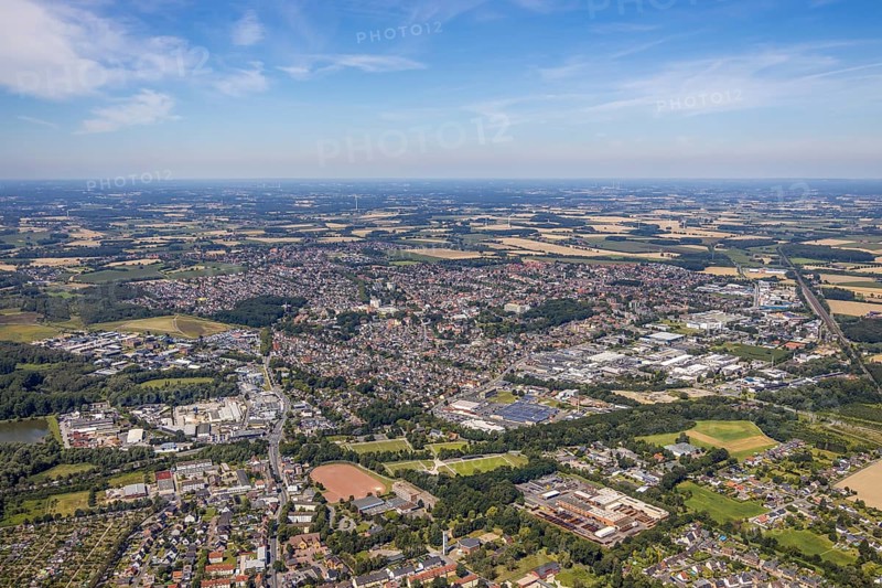 Aerial view, overview Bockum-Hövel, Hamm, Ruhr area, North Rhine-Westphalia, Germany, DE, Europe, birds-eyes, view, aerial photograph, aerial photography, aerial photography, overview, bird's eye view, Bockum-Hövel
