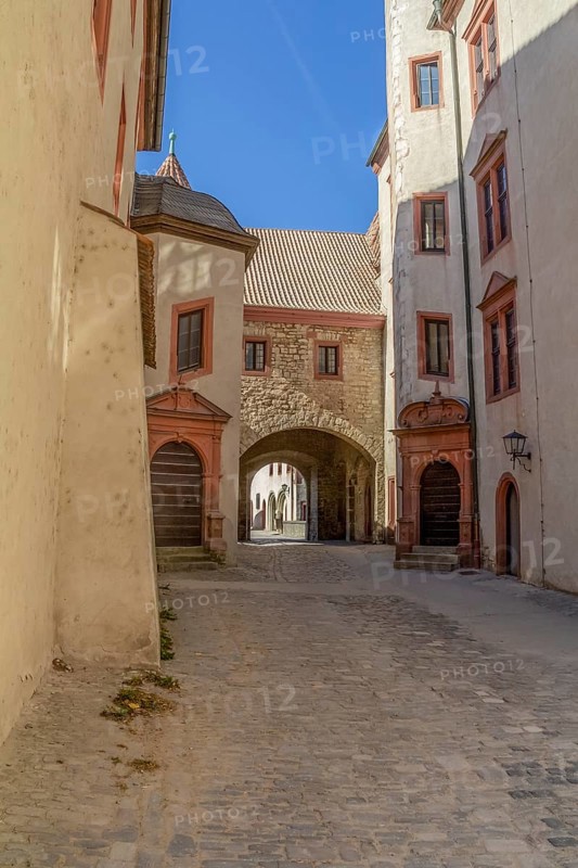 Detail of the Marienberg Fortress near Wuerzburg in Franconia, a bavarian area in Germany