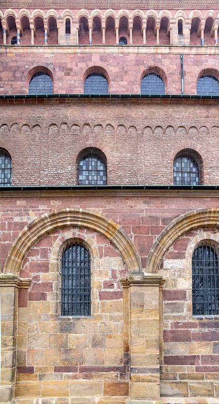 Detail shot of the Speyer Cathedral located in Speyer, Germany