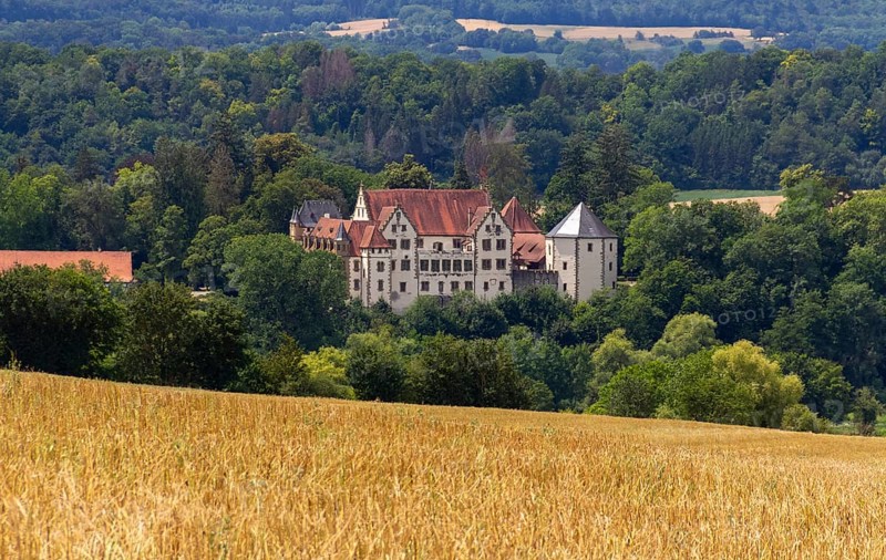 Castle Jagsthausen in southern Germany at summer time