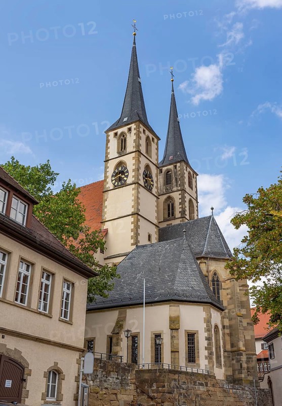 Protestant church in Bad Wimpfen, a historic spa town in the district of Heilbronn in the Baden-Wuerttemberg region of southern Germany
