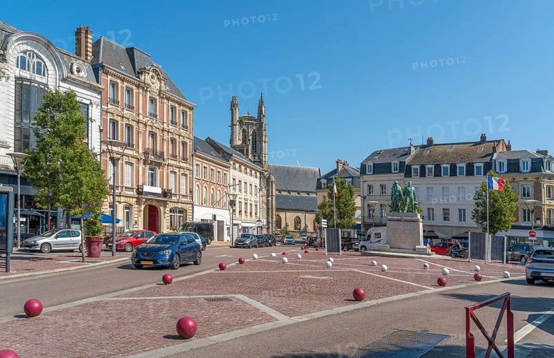 City view of Fecamp, a commune in the Seine-Maritime department in the Normandy Region of France