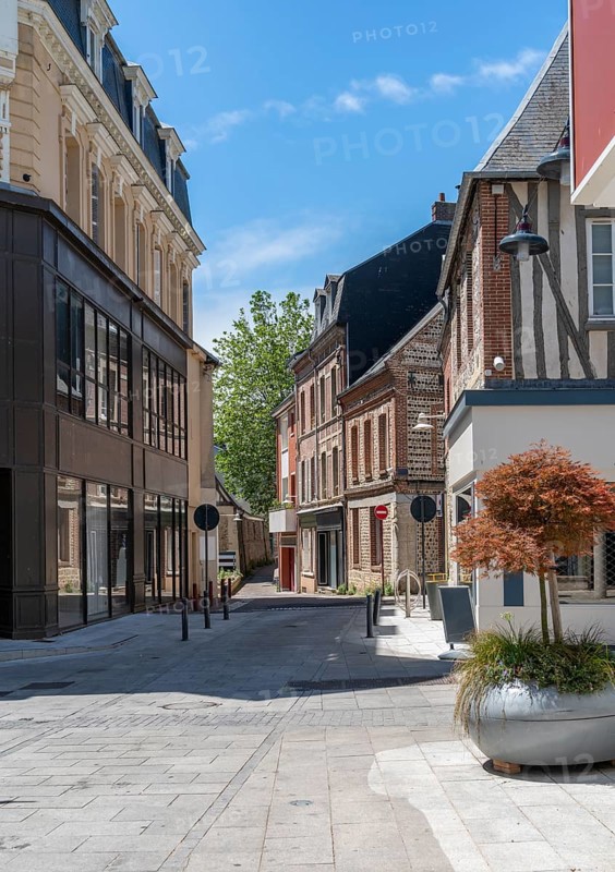 City view of Fecamp, a commune in the Seine-Maritime department in the Normandy Region of France