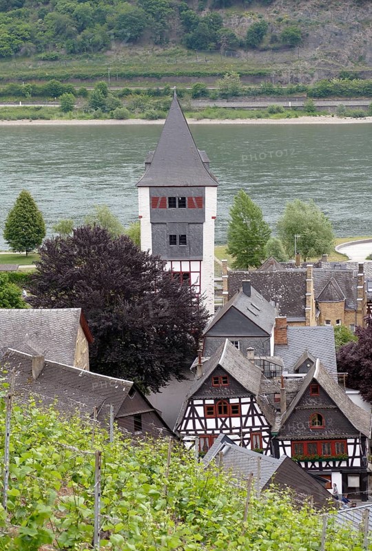 Bacharach with Muenzturm at the Middle Rhine area in Germany