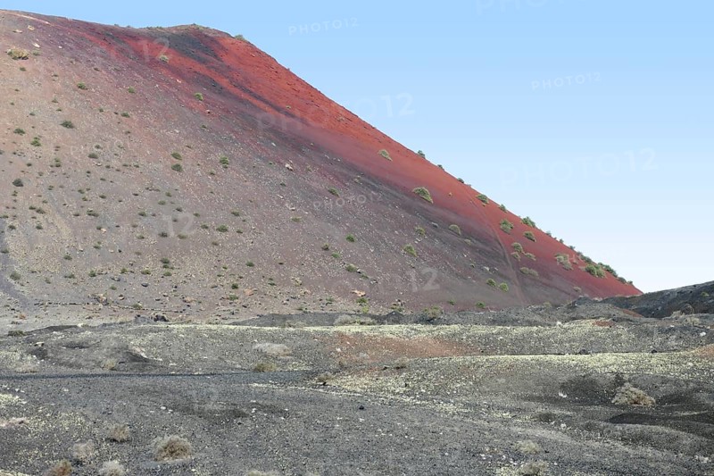 Impression at the Timanfaya National Park in Lanzarote, part of the Canary Islands in Spain