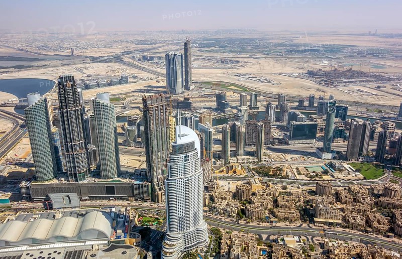 Aerial view of Dubai in the United Arab Emirates