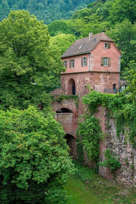 Architectural impression around the Heidelberg castle in southern Germany