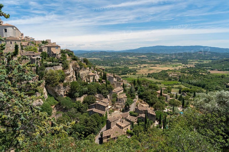 Scenery around Gordes, a comune in the Provence region of southern France at summer time