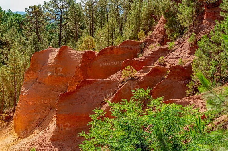 Impression around the Ochre Path near Roussillon, a commune in the Vaucluse department of the Provence region in southern France