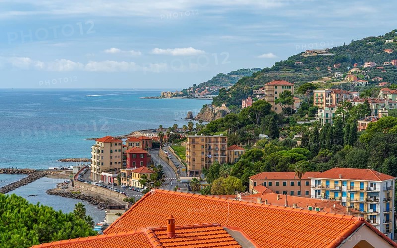 Scenery around Porto Maurizio in Oneglia, a former town in northern Italy on the Ligurian coast, in 1923 joined to Porto Maurizio to form the Comune of Imperia