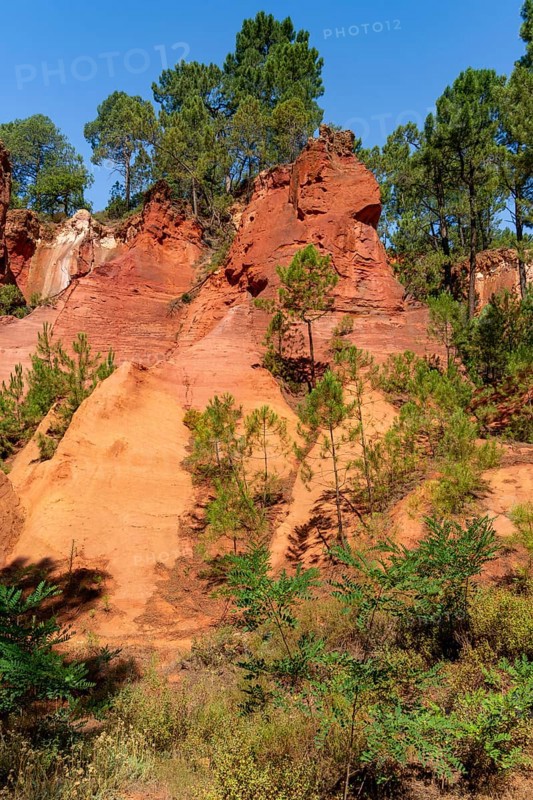 Impression around the Ochre Path near Roussillon, a commune in the Vaucluse department of the Provence region in southern France