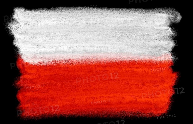 Watercolor illustration of the Poland flag