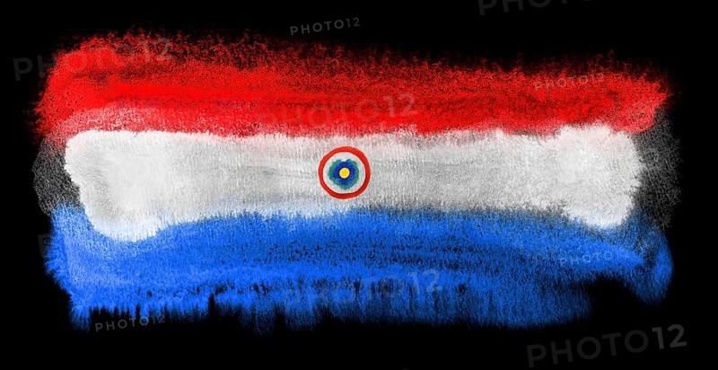 Watercolor illustration of the Paraguay flag