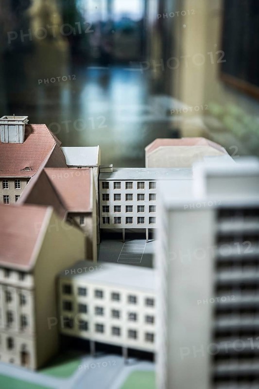 DEU Germany Germany Berlin Model of a house in the corridor of the old town hall in Kreuzberg