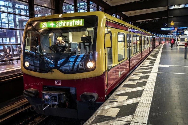 DEU Germany Germany Berlin S-Bahn driver on the phone during the EVG strike at Zoo station on Monday morning