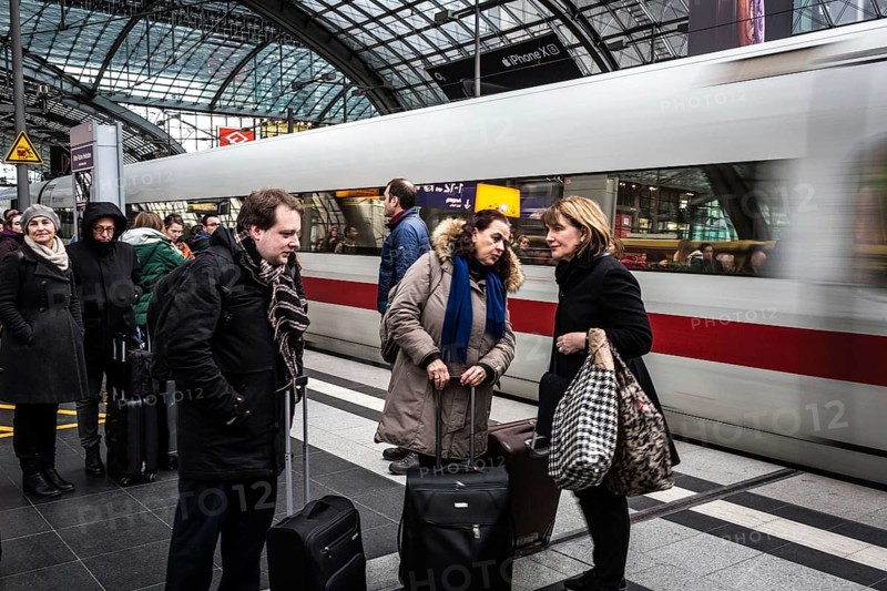 DEU Germany Germany Berlin Travellers during the EVG strike at the main station on Monday morning